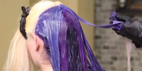 Purple Color Melt Hair, Periwinkle Hair, Hair Dye Techniques, Color Melting Hair, Hair Color Placement, Hair Dye Videos, Tie Dye Hair, Hair Colour Design, Hair Dye Tips