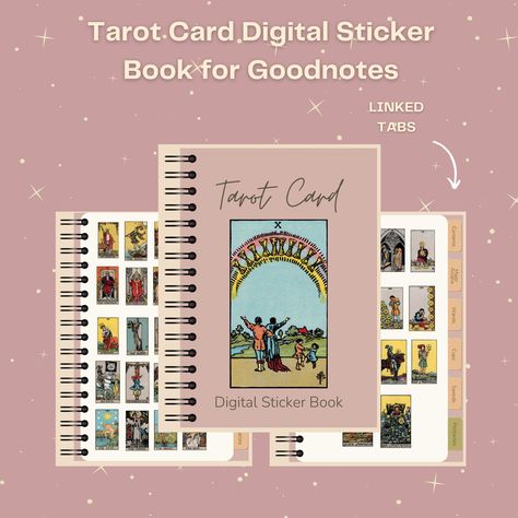 Excited to share this item from my #etsy shop: Digital Tarot Card Journal with Goodnotes Digital Tarot Card Sticker Book Card Journal, Tarot Journal, Tarot Card Meanings, Digital Journal, Learning Tools, Tarot Spreads, Card Reading, Apple Pencil, Sticker Book