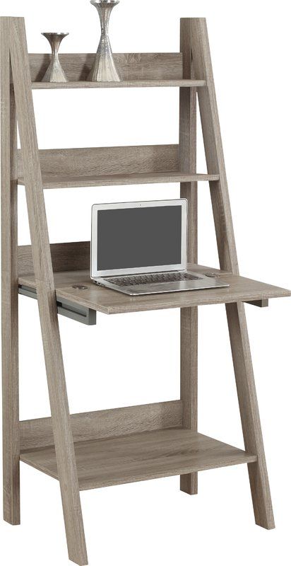 Selby Computer Desk Leaning Ladder Desk, Rangement Art, Ladder Desk, White Wood Floors, Dark Wood Floors, Bed Desk, Decor Buy, Dark Taupe, Decor Essentials