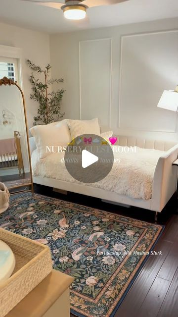 Victoria Meskin RNC-NIC | NICU Nurse on Instagram: "nursery / guest room details + final touches 🌙☁️🎀

🎥 @masimo_stork Stork Monitor mounted by dad
🎀 dresser stocked with baby essentials 
👗 closet organization 
🛁 sassy funky bathroom prints!! (Had so much fun with these)
🛏️ velvet plush guest bed
🧡 download Stork App + pair with a monitor for easy tracking of baby’s vitals no matter where we are

📦 Prime Day starts tomorrow (October 8 & 9) where you can get the FDA-cleared Masimo Stork Vitals+ Bundle for 40% off!! 

Comment “nursery” and I’ll send the list of all my nursery/guest room favs right to you ⭐️

#StorkFlock #storkmasimo #pregnancy #nursery #thirdtrimester #primeday #amazonprime #nurseryguestroom #creativenursery #creativenurseryideas" Nursery With Guest Bed, Nursery Guest Room Combo, Guest Room Combo, Funky Bathroom, Nursery Guest Room, Room Details, Nicu Nurse, October 8, Bathroom Prints