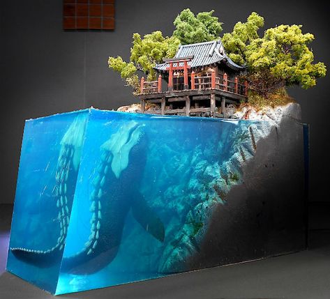 Miniature Koi Pond, Seni Resin, Giant Fish, The Terror, Underwater Photos, Resin Sculpture, Epoxy Resin Art, Diy Resin Art, Sea Monsters