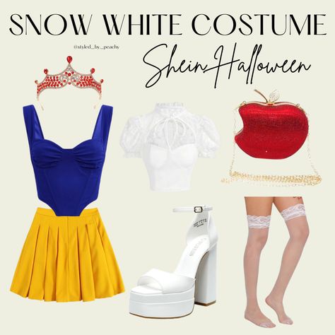 Snow White Halloween costume disney princess outfit Snow White Costume College, Snow White Diy Costume, Snowhite Costume, Snow White Outfit Ideas, Snow White Costume Women, Snow White Inspired Outfit, Diy Snow White Costume, Snow White Outfit, Halloween Costume Disney