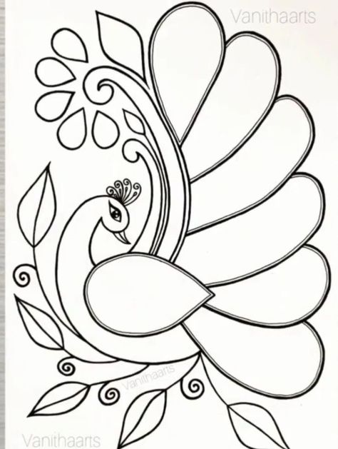 दुल्हन मेहंदी डिजाइन, Peacock Embroidery Designs, Flower Pattern Drawing, Birds Embroidery Designs, Flower Drawing Design, Simple Embroidery Designs, Lippan Art, Pola Sulam, Hand Work Embroidery