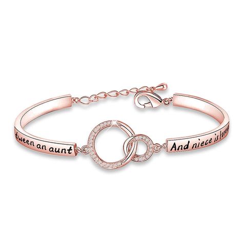 PRICES MAY VARY. 💗Material💗: Copper material that is Lead and nickel cadmium free. 💗Size💗: Interlocking charm:2cm(0.79inch)*1.2cm(0.47inch), diameter of bracelet:5cm(1.97inch), lengthen the chain:5cm(1.97inch). 💗The love between an aunt and niece is forever bracelet will arrive in a pretty velvet bag ready for giving.The perfect gift to show your niece how much you care on birthdays or other special occasions. 💗This linked infinity circle pendant represents an unbreakable bond between two Aunt And Niece, Forever Bracelet, Relationship Bracelets, Aunt Niece, Niece Gifts, Christmas Baskets, Aunt Gifts, Dainty Bracelets, Bar Bracelets