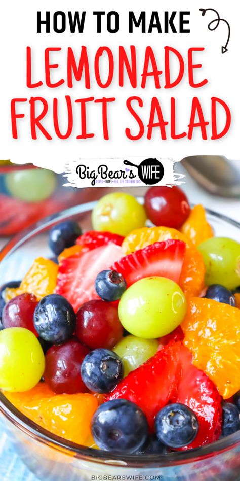 Easy Lemonade, How To Make Lemonade, Summer Fruit Salad, Easy Fruit Salad Recipes, Desserts Summer, Dessert Summer, Best Fruit Salad, Salad Summer, Summer Salads With Fruit