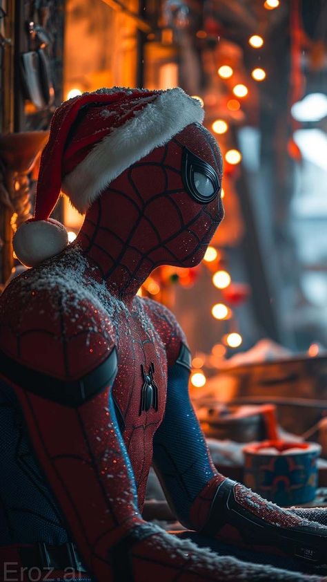 Spiderman on Christmas iPhone Wallpaper HD Spiderman Christmas Wallpaper, Super Hd Wallpaper, Wallpaper For Ios, Christmas Iphone Wallpaper, Top Iphone Wallpapers, Spiderman Christmas, Spider Man Wallpaper, Geek Christmas, Ipod Wallpaper