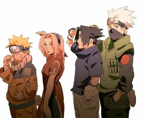 Height difference Height Comparison, Naruto Mignon, Poses Manga, Naruto Team 7, Naruto Teams, Sasuke Sakura, Naruto Fan Art, Naruto Sasuke Sakura, Naruto Comic