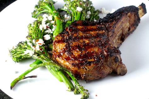 Simple & Elegant: Grilled Veal Chops & Baby Broccoli - Taste With The Eyes Veal Chop Marinade, Grilled Veal Chops, Veal Chop Recipes, Veal Chops, Baby Broccoli, Veal Steak, Veal Chop, Veal Recipes, Loin Chops