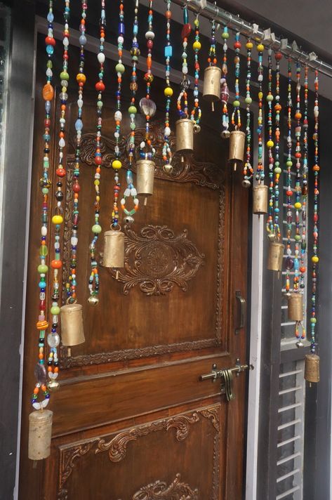 Bohemian Curtain Glass Beads Curtain Glass Beaded Curtain - Etsy Arched Beaded Curtain, Bohemian Beaded Curtains, Door Beaded Curtains, Bohemian Window Decor, Bohemian Curtains Living Rooms, Beaded Door Curtains Diy, Beads Curtain Ideas, How To Make A Beaded Curtain, Bohemian Curtains Diy