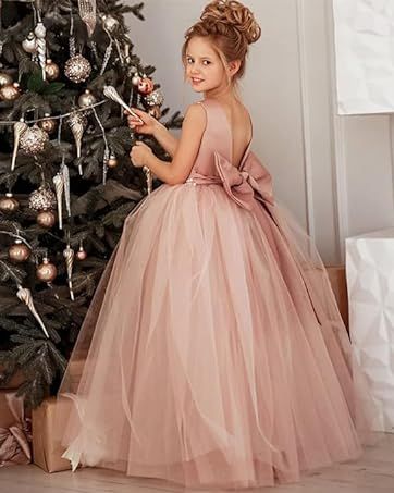 Amazon.com: MCieloLuna Flower Girl Dresses for Wedding Bow-Knot Elegant Satin Princess First Communion Dresses : Clothing, Shoes & Jewelry First Communion Dresses, Satin Tulle, Dresses For Wedding, Communion Dresses, Wedding Bows, Wedding Flower Girl, Bow Knot, Dress Crafts, Flower Girl Dress