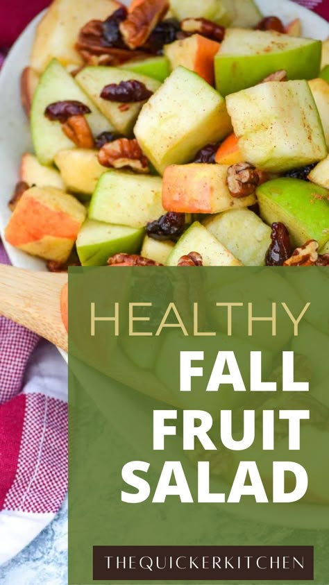 Fruit Salad With Apples And Oranges, Autumn Fruit Salad Recipes, Pear And Apple Salad, Make Ahead Fruit Salad For A Crowd, Fall Fruit Salad Autumn, Apple Salad Recipe Healthy, Fruit Salads For Parties, Fruit Salad Fall, Fall Apple Salad