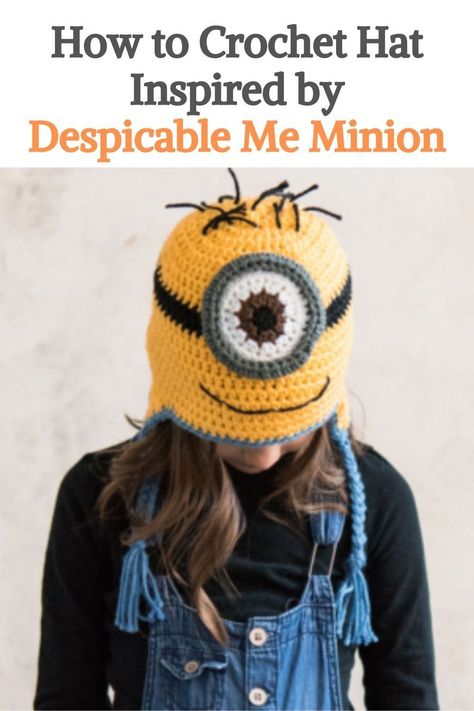 Crochet Minion Adult Hat Pattern Free, Crochet Minion Hat Pattern Free, Crochet Minion Hat, Minion Crochet Hat Pattern Free, Crochet Minion Hats, Minion Beanie, Minion Crochet Patterns, Crochet Bob, Minion Crochet Hat