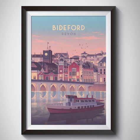 ☀️ Bideford, Devon ☀️ Here’s the latest town to be turned into an original BLP travel poster. Bideford, situated on the River Torridge estuary in Devon. 🗺️ Where shall we go next? #bideford #devon #wallart #homedecor #england #travel Bideford Devon, England Travel, July 1, Travel Poster, The River, Devon, Travel Posters, Bucket List, England