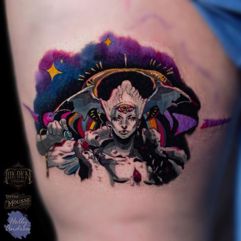 Hades Game Tattoo Design, Hades Game Tattoo Ideas, Hades Game Tattoo, Game Tattoo Ideas, Hades Tattoo, Chaos Tattoo, Game Tattoo, Hades Game, Gaming Tattoo