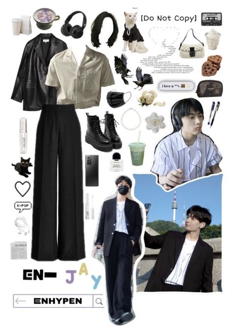 Enyphen Outfit Inspired, Given Taken Outfits Enhypen, Txt Casual Outfit, Enhypen Fate Concert Outfit Ideas, Jay Fashion Style Enhypen, Jay Enhypen Outfits Casual, Enha Concert Outfits, Outfit Ideas Kpop Inspired, Enhypen Fashion Style