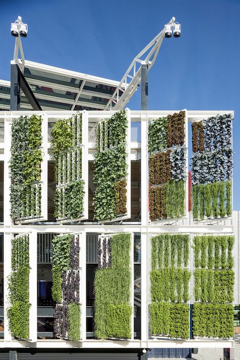 Ten Top Images on Archinect's "Fancy Facades" Pinterest Board | News | Archinect Green Facade, Vertical Farming, Plants Growing, Vertical Gardens, Green Architecture, Architecture Design Concept, Facade Architecture, Sustainable Architecture, Green Roof