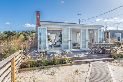 Beach Tiny House Coastal Cottage, Beach Front Cottage, Beach Cabin Exterior, New England Beach Cottage, Bayou Cottage, Tiny Beach Cottage, Small Beach House, Small Beach Cottages, Small Beach Cottage