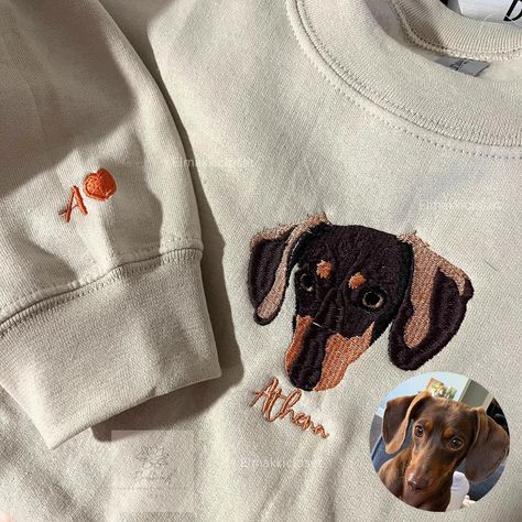 Dog Face Embroidery, Pet Embroidery, Embroidery Dog, Dog Embroidery, Dog Embroidery Designs, Embroidery Sweater, Animal Sweatshirt, Embroidery Sweatshirt, Cat Lover