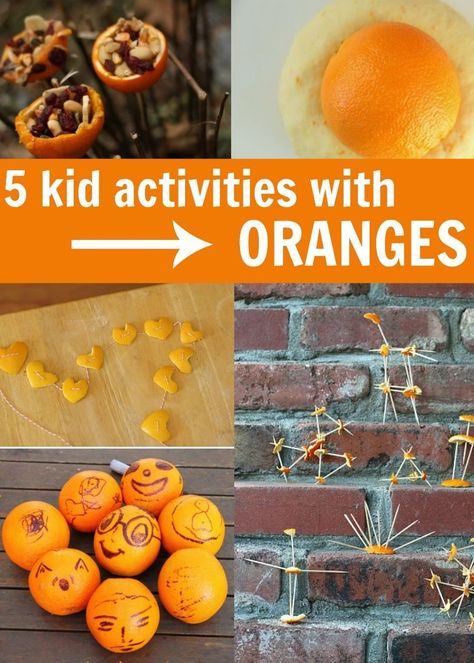 5 kid activities using oranges Healthy Food For Kids, Kids Cooking Activities, Orange Craft, Food For Kids, Creative Cooking, Childrens Games, Kid Activities, 5 Kids, Kids Ideas