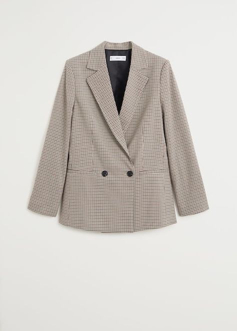 Gestructureerde geruite blazer - Dames | Mango Nederland White Jean Skirt, Mango Blazer, Jean Skirt Outfits, Check Blazer, Check Suit, Checked Blazer, Garment Labels, Mode Inspo, Tweed Jacket