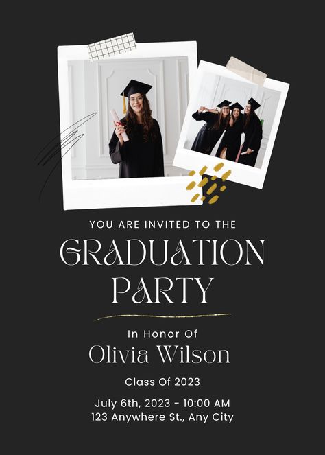 FREE Canva Graduate Card #canva #template #graudate #announcment #card Graduation Invitation Ideas Black People, Aesthetic Graduation Announcements, Male Graduation Invitations, Senior Announcements, Black And Gold Graduation Invitations, College Grad Announcements Zazzle, Graduation Party Invitations Templates, Graduation Templates, Grad Announcements