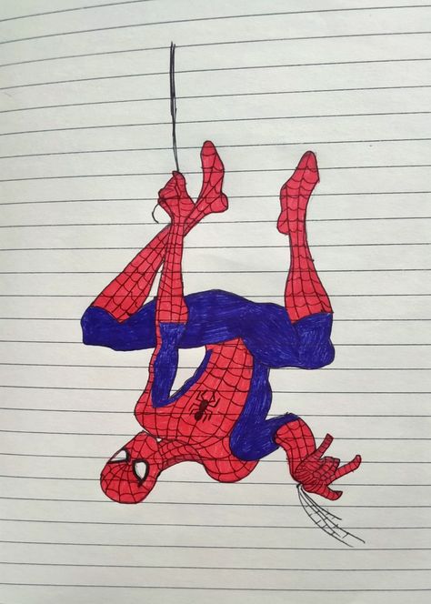 Spiderman Hanging Drawing, Peace Gesture, Spiderman, Snoopy, Drawings, Art