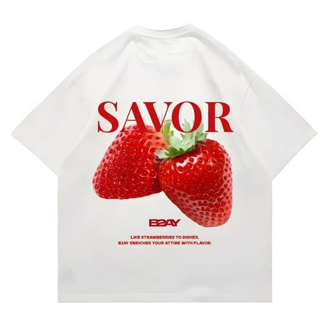 "Savor Strawberry" tee is OUT NOW ! 11/05/24 • Fit : Boxy fit • Color : White • Print : DTF • Gender : Unisex Tshirt Design Inspiration, Tshirt Design, May 11, Fashion Prints, Tshirt Print, Color White, Design Inspiration, Tshirt Designs, Ootd