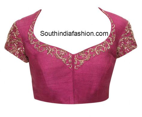 sweet_heart_neckline_blouse Pot Neck, Front Blouse Designs, Princess Cut Blouse Design, Blouse Necklines, New Saree Blouse Designs, Saree Blouse Neck Designs, Traditional Blouse Designs, Blouse Design Images, Blouse Designs Indian