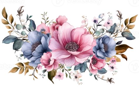 Watercolor flowers isolated Floral Desing, Watercolor Christmas Tree, Vintage Png, Floral Rosa, Floral Border Design, Shiva Art, Flower Art Images, Cityscape Photos, Digital Flowers