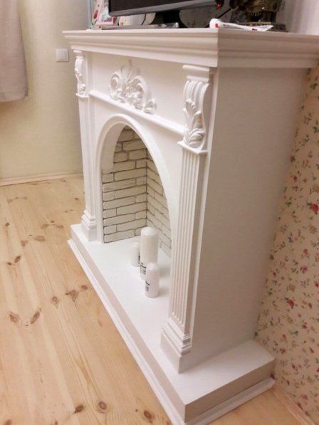 Faux Fireplace Diy Cardboard, Faux Stone Electric Fireplace, Diy Fireplace Mantle, Diy Fireplace Mantel, Faux Fireplace Mantels, Fake Fireplace, Faux Fireplace Diy, Mantel Design, Backyard Fireplace