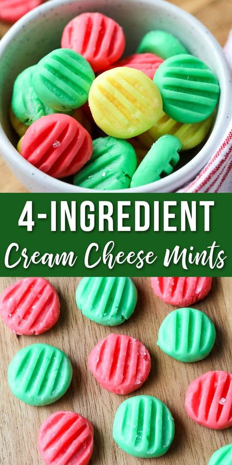 cream cheese mints in a bowl Mints Cream Cheese, Cream Cheese Mint Molds, Cream Cheese Mints Recipe, Mints Recipe, Wedding Mints, Fast Easy Desserts, Cream Cheese Recipe, Cream Cheese Mints, Butter Mints