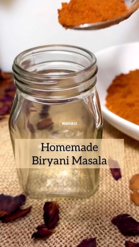 Biriyani Masala, Homemade Biryani, Homemade Masala, Biryani Masala, Resepi Biskut, Spicy Snacks Recipes, Spice Mix Recipes, Pani Puri, Vegetarian Fast Food