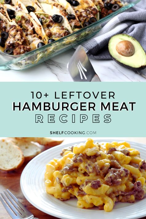 If you cooked a few too many burgers for that weekend cookout, consider yourself lucky. These easy leftover hamburger recipes are the flipping best! Leftover Hamburger Recipes, Leftover Hamburgers, Cook Once Eat Twice, Survival Recipes, Bbq Hamburgers, Shelf Cooking, Beef Patties Recipes, Hamburger Recipes Patty, Favorite Chili Recipe