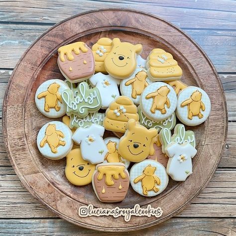 LucianasRoyalCookies - Etsy Sage Green Cookies, Winnie The Pooh Baby Shower Desserts, Winnie The Pooh Baby Shower Treats, Baby Shower Cookies Boy, Winnie The Pooh Cookies, Pooh Cookies, Green Cookies, Nurse Cookies, Baby Reveal Cakes