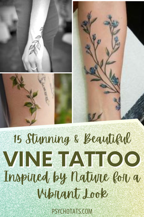 vine tattoo Vine Style Tattoos, Beautiful Vine Tattoo, Words With Vines Tattoo, Tattoo Ideas Vines, Vines And Words Tattoo, Grapevine Tattoos For Women, Types Of Vines Tattoo, Vine Like Tattoos, Ivy Vine Tattoo