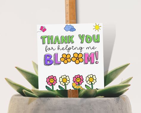 Thank You For Helping Me Bloom Teacher Appreciation Tags, Teacher Thank You Tag Plant Tags Labels, Cactus Succulent Favor tags, Teacher Gift Flower Teacher Gift, Teacher Appreciation Tags, Succulent Favors, Plant Tags, Teacher Thank You, Thank You Tags, Teacher Appreciation Gifts, Favor Tags, Teacher Gift