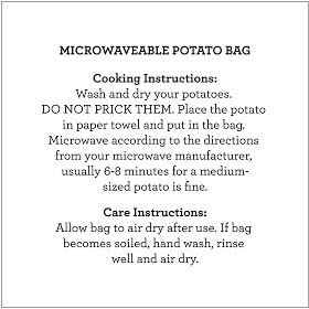 Potato Bags, Microwave Potato Bag, Baked Potato Microwave, Microwave Potato, Serger Tips, Potatoes In Microwave, Potato Sack, Potato Bag, Casserole Carrier