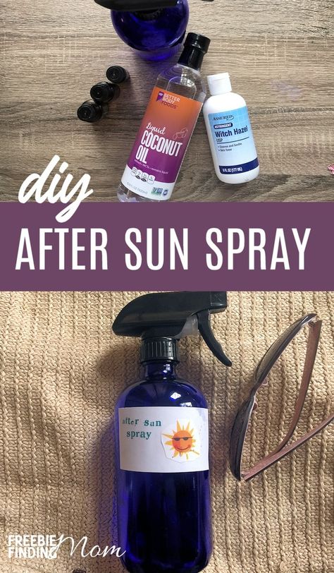 DIY After Sun Spray Coconut Oil And Essential Oils, After Sun Spray, Copaiba Essential Oil, Sunburn Remedies, Sunburn Relief, Diy Essential Oil Recipes, Homemade Cosmetics, Organic Baby Food, Diy Sprays