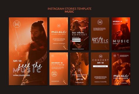 PSD music festival instagram stories tem... | Premium Psd #Freepik #psd #music-artist #musician #music-man #music-concert Musician Instagram Feed, Musician Aesthetic, Instagram Timeline, Instagram Stories Template, Concert Flyer, Facebook Templates, Instagram Grid, Music Page, Instagram Layout