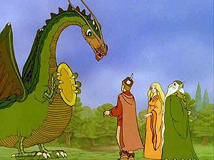 Flight Of Dragons, James Earl Jones, Dragon Movies, 80s Cartoon, Unicorn Art, Cult Movies, Green Dragon, Fantasy Movies, Fantasy Dragon