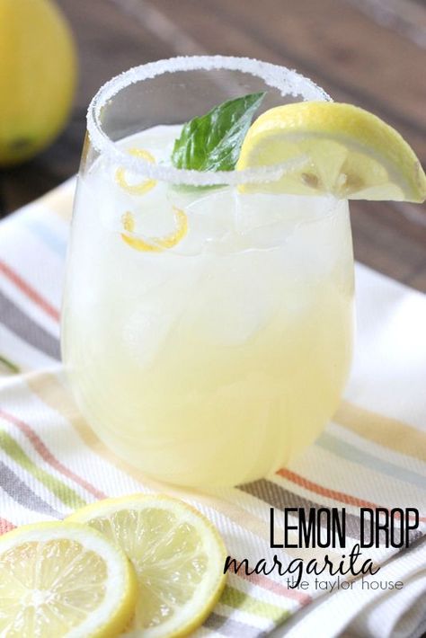 Lemon Drop Margarita with Candy Lemon Peel #createwithcrisp- The Taylor House Candied Lemon Peel, Homemade Limoncello, Gin Cocktail Recipes, Vodka Cocktails Recipes, Candied Lemons, Best Cocktail Recipes, Margarita Recipes, Healthy Smoothie, Lemon Peel