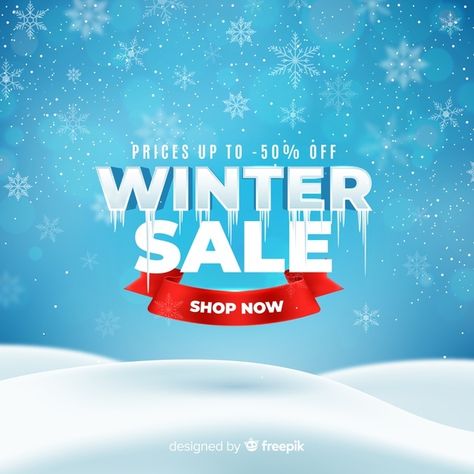 Realistic winter sale concept | Premium Vector #Freepik #vector #banner #business #sale #winter Winter Sale Poster, Winter Sale Banner, Sale Banner Design, Winter Poster, Ppt Template Design, Poster Flat, Cosmetic Design, Sale Banner, Flat Design