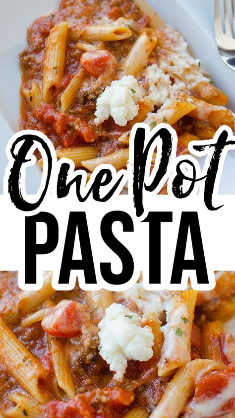 Cheese Recipes Dinner, Pot Lasagna Recipe, One Pot Lasagna, Pasta Beef, Beef Bolognese, Penne Recipes, Ricotta Cheese Recipes, Penne Pasta Recipes, Easy Lasagna Recipe