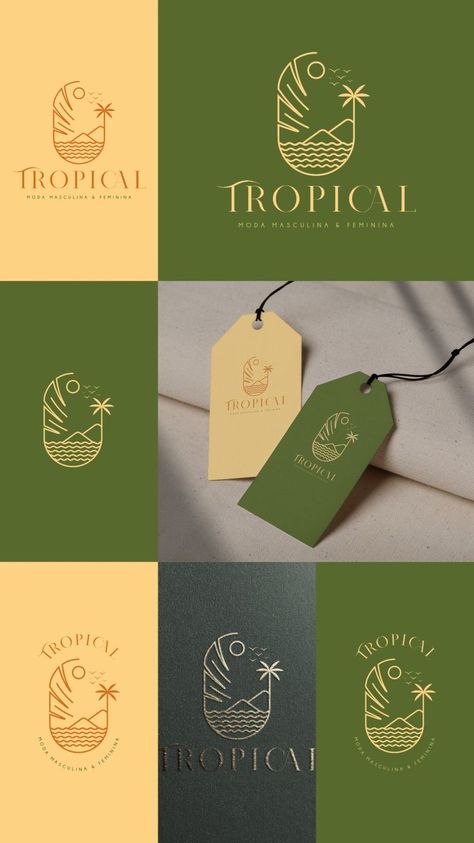 Beach Restaurant Logo, Tropical Logo Design Ideas, Resort Logo Design, Logo Montagne, Resort Branding, Tropical Logo, Sunset Logo, Beach Logo, Resort Logo