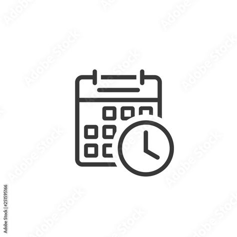 Clock Logo, Calendar Clock, Clock Icon, Vector Line, Outline Art, Stock Vector, Tech Company Logos, Clock, Clip Art