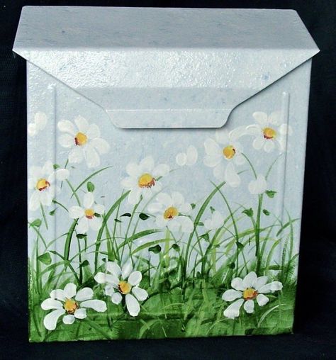 Decorative Wall Mounted Mailboxes - Ideas on Foter Hand Painted Mailboxes, Wedding Mailbox, Painted Mailbox, Background Designer, Mailbox Makeover, Succulent Wall Planter, Painted Mailboxes, Mailbox Ideas, Mailbox Design