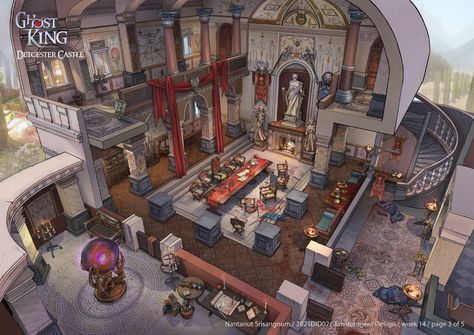 Feng Zhu Design, Interior Concept Art, Feng Zhu, Animal Crossing Wild World, Casas The Sims 4, Concept Art Character, Fantasy City, Fantasy Castle, Fantasy Setting