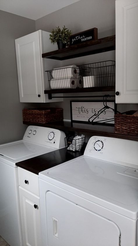 #kitchenmakeover #kitchenreno #kitchentips Laundy Room, Laundry Room Update, Small Laundry Room Makeover, Rustic Laundry Rooms, Mirrors Bathroom, Dream Laundry Room, Laundry Room Closet, Laundry Room Renovation, Laundry Room Remodel