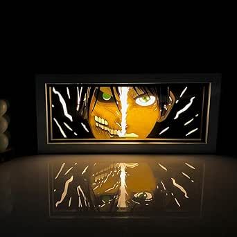 Anime Led Light Box Anime Paper Cut Light Box Handmade Manga Shadow Lamp Carving Night Light Table Lamp for Room Decor Christmas Gift Anime Gift L-24-B Anime Lamp, Anime Shadow Box Ideas, Light Up Movie Poster Frame Diy, Anime Wall Lights, Anime Light Box Diy, Anime Crafts Diy, Anime Paper, 3d Light, Led Light Box