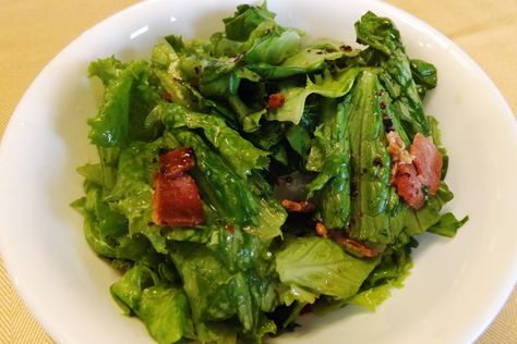 Wilted Salad Recipe, Wilted Lettuce Recipe, Red Lobster Shrimp Scampi Recipe, Wilted Lettuce Salad, Warm Bacon Dressing, Hot Bacon Dressing, Lettuce Salad Recipes, Lettuce Recipes, Wilted Lettuce